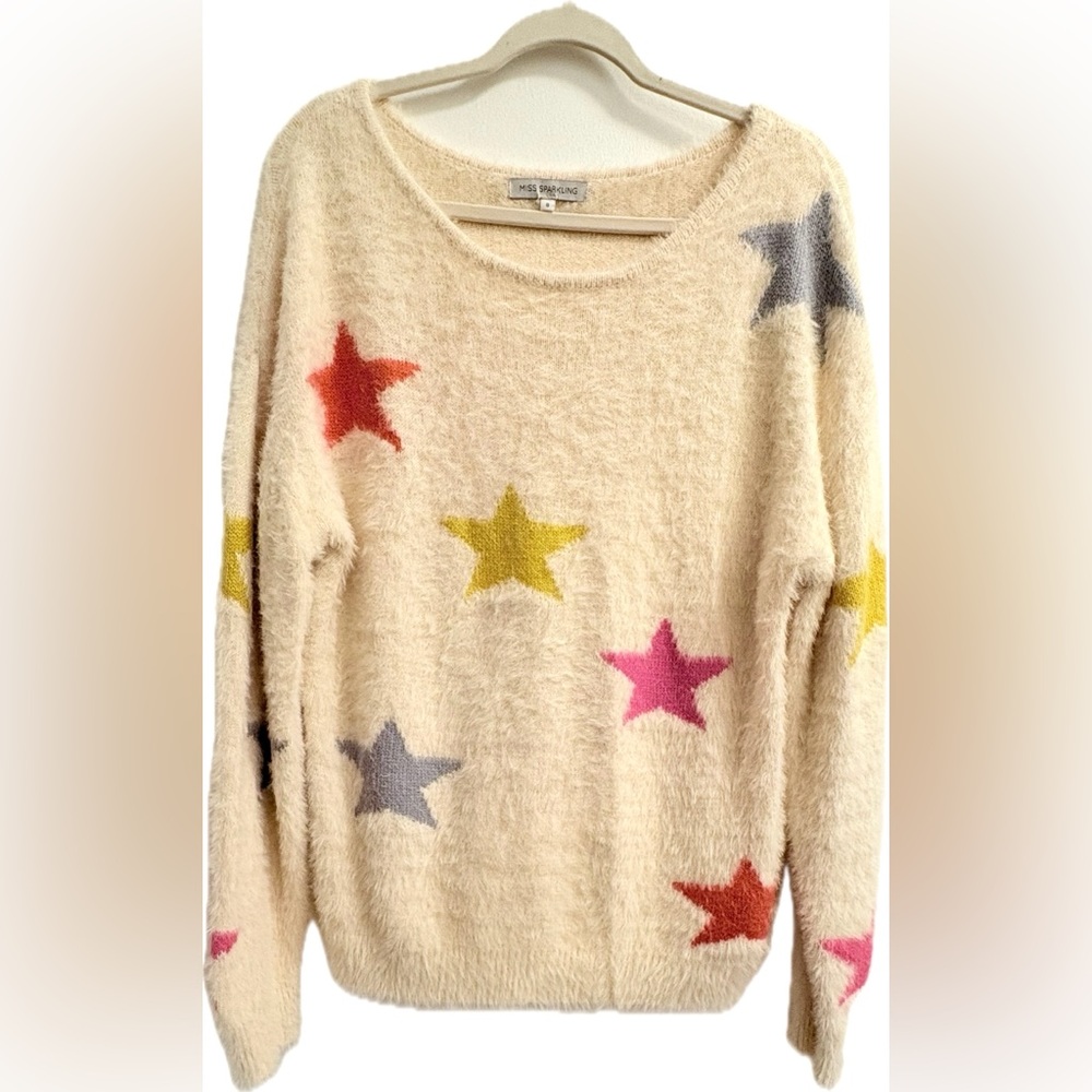 Miss Sparkling Women's Cream Sweater.  fabulous condition.non smoking home.